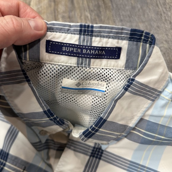 (2) Columbia PFG Super Bahama Men's Large Plaid Omni-Shade Fishing Shirts - Picture 16 of 16